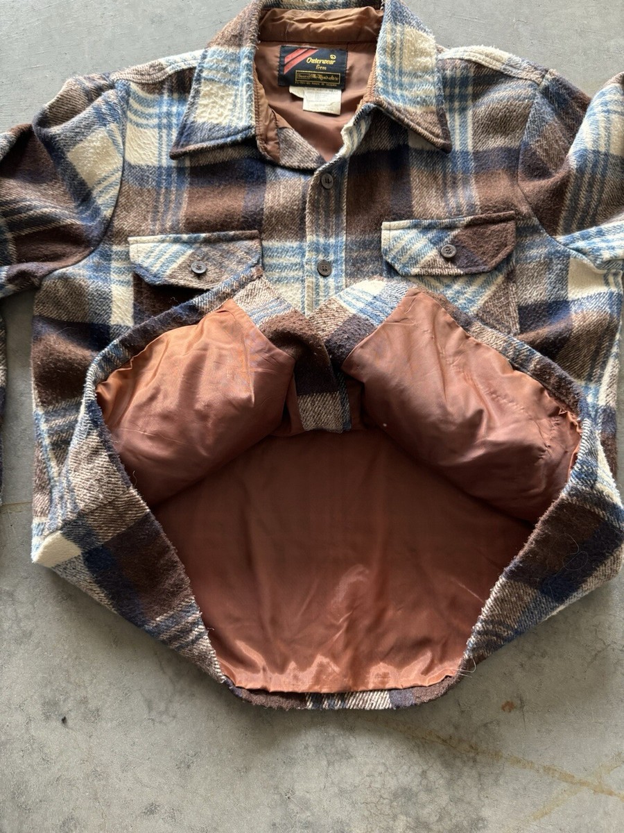Vintage 60s Sears Plaid Heavyweight Flannel Wool Men 24Wx29T Vintage 60s Sears Plaid Heavyweight Flannel Wool Men 24Wx29T