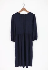 VELVET By Graham & Spencer Scarlet Puff Sleeve Midi Dress Navy Blue S $189 C3