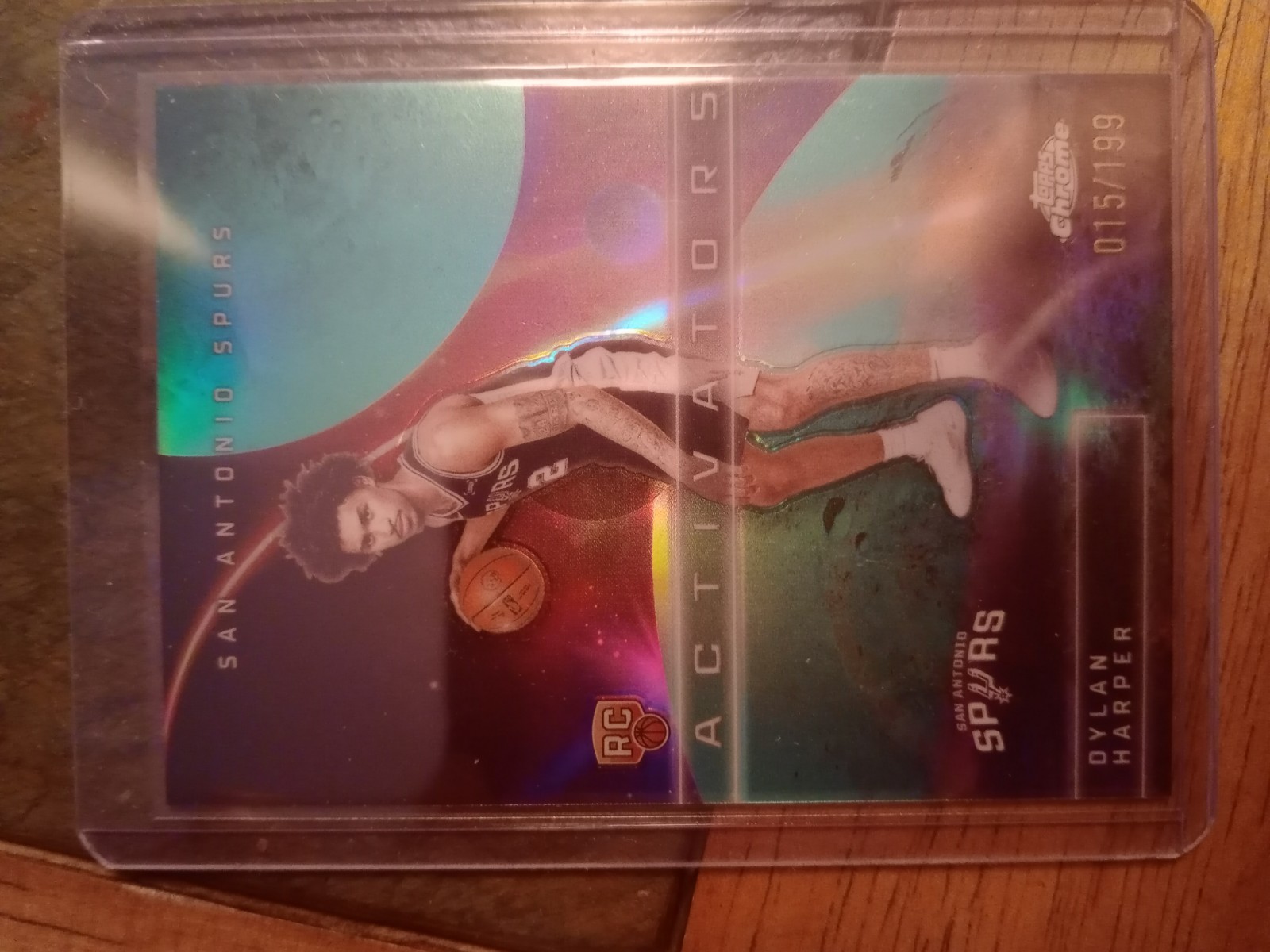 2025-26 Topps Dylan Harper Topps Chrome Activators Aqua Refractor 15/199