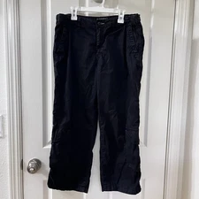 MASON’S Woman Rites Black Cropped Cargo Pants Italy Cotton Woman's Size 48 US 12
