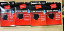 Lot Of 20 4x5-pack Hanes Cotton Cloth Face Masks - Black