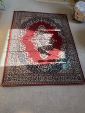 Large Traditional oriental Style Rug Red Medallion Pattern 225cm X 170cm