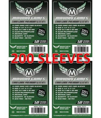 Mayday Games 7077 Clear Premium Card Sleeves 63.5x88 mm (4x50 Pack, 200 sleev...