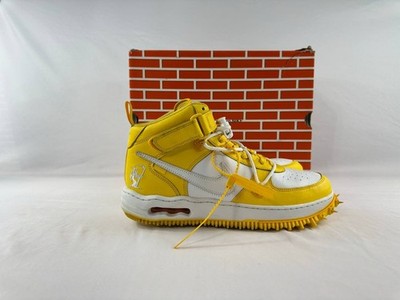 Off-White x Nike Air Force 1 Mid SP Leather 'Varsity Maize' DR0500-101 Size 12