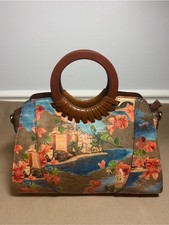 Patricia Nash Brown Floral Coastal Print Satc...