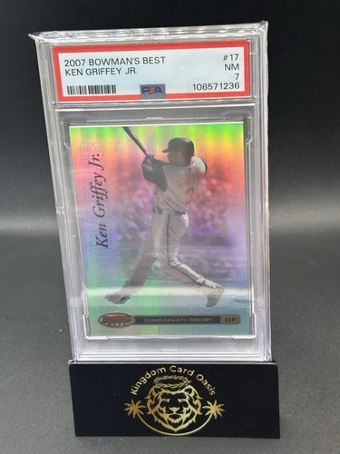 💥2007 Bowman's Best Refractor Ken Griffey Jr. #17 Cincinnati Reds - PSA 7💥