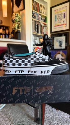 **NEW RARE** VANS AUTHENTIC 44 FTP CHECKERBOARD VAULT VN000EEUBLK 9 WHITE BLACK