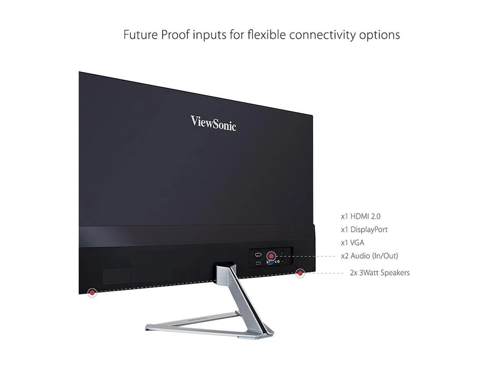 ViewSonic VX2776-SMHD 27 Inch 1080p Frameless Widescreen IPS Monitor with HDMI - Image 4 of 4