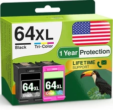 64XL Ink Cartridges for HP Envy Photo 6220 6222 6230 6232 6234 6252 6255 Tango X