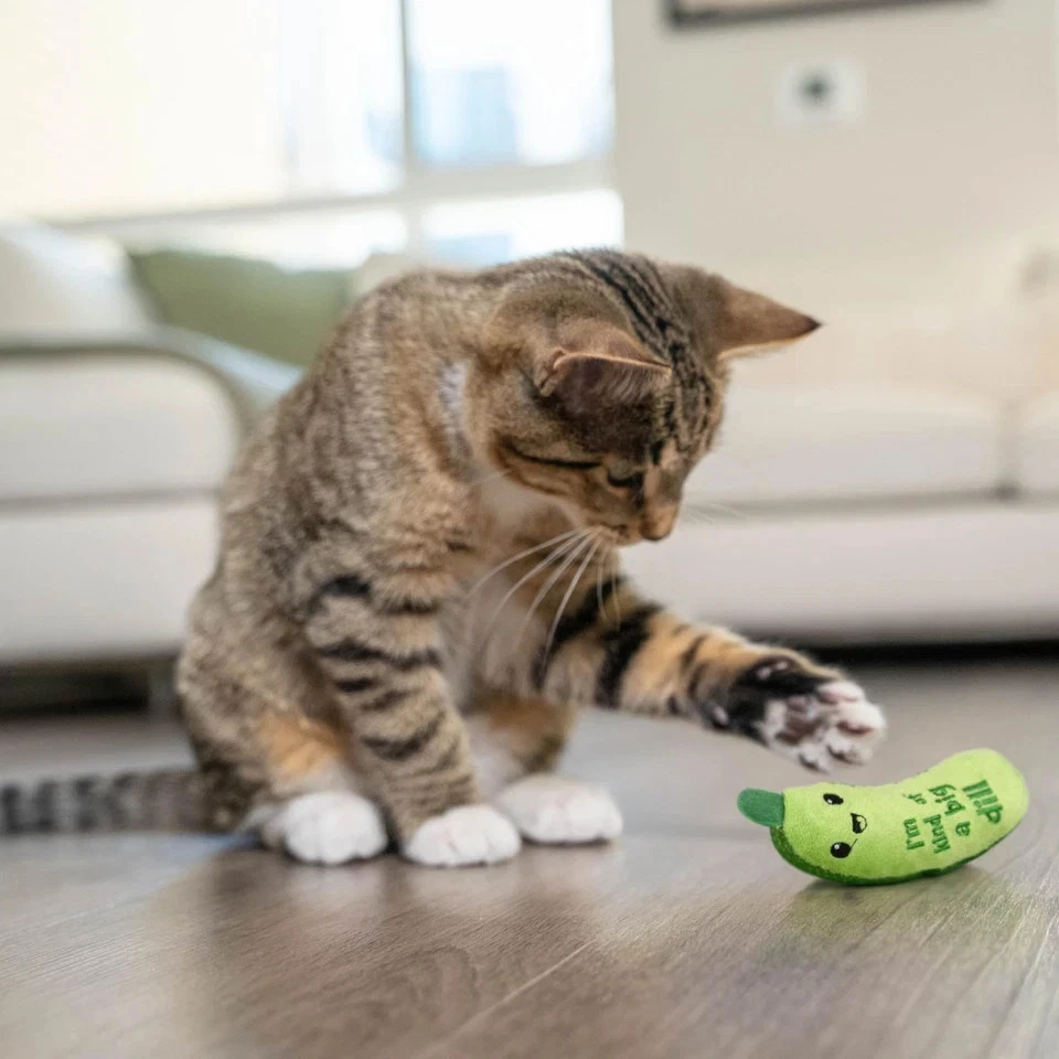 Crunchy Pickle Kicker Dental Catnip Cat Toy - Image 2 of 4