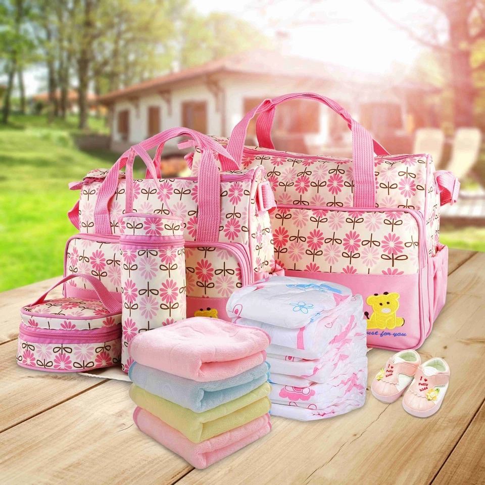 EE. UU. ENVÍO RÁPIDO 5 PIEZAS por juego bolsas de pañales para bebés bolsas de viaje mamá papá Foto 2 de 4