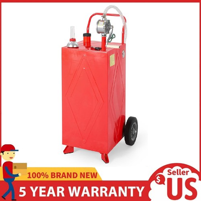 #ad Gas Caddy Tank 30 Gallon Portable Fuel Diesel Storage Tank with Pump amp; Wheels $185.99