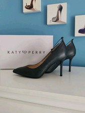 BNIB Katy Perry Black High Heels Size UK 6 Women's Shoes. Star Gem Ankle Charm
