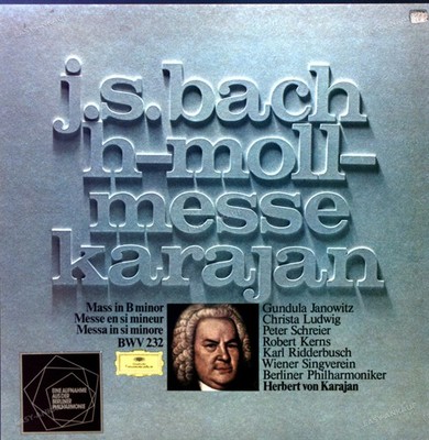 Bach, Karajan, Janowitz, Schreier, Kerns, Ridderbusch - H-Moll-Messe 3LP .*