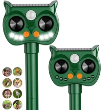 2 Pack 2025 Upgraded Solar Ultrasonic Animal Repellent Outdoor – Motion Activ...