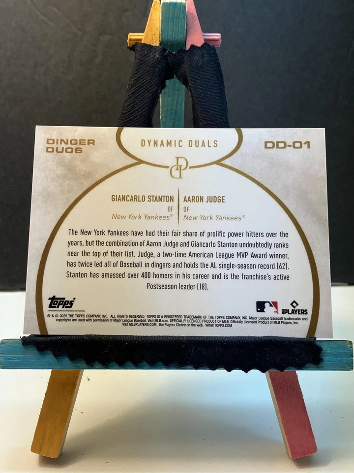 2025 Topps Dynamic Duals #DD-01 Aaron Judge/Giancarlo Stanton Dinger Duos Foto 2 de 2