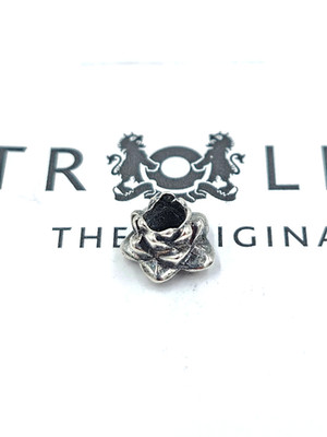 Authentic Trollbeads Lotus Bead Sterling Silver Charm RETIRED