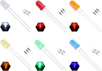 5mm LED Diodes 6 Colors 120pcs Diffused Round Lens 20pcs Each Color 29mm Long