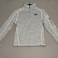 Patagonia Kids Better Sweater 1/4 Zip Fleece Pullover Grey Heather Size M 10