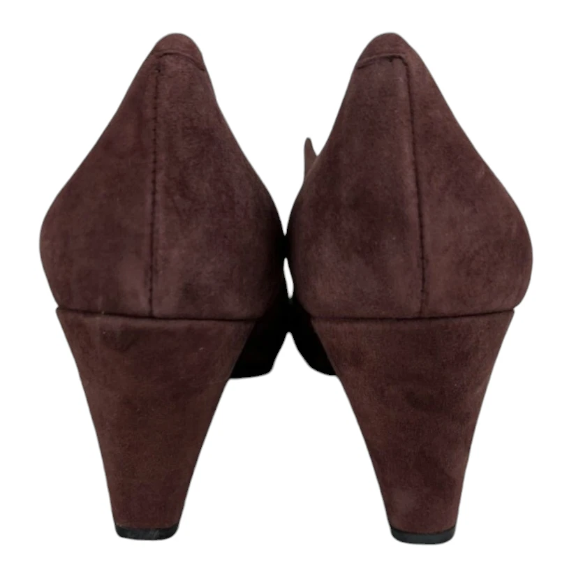 Zapatos de tacón Pas de Rouge para mujer talla 41 EE. UU. 11 borgoña gamuza cuero Italia Foto 4 de 4