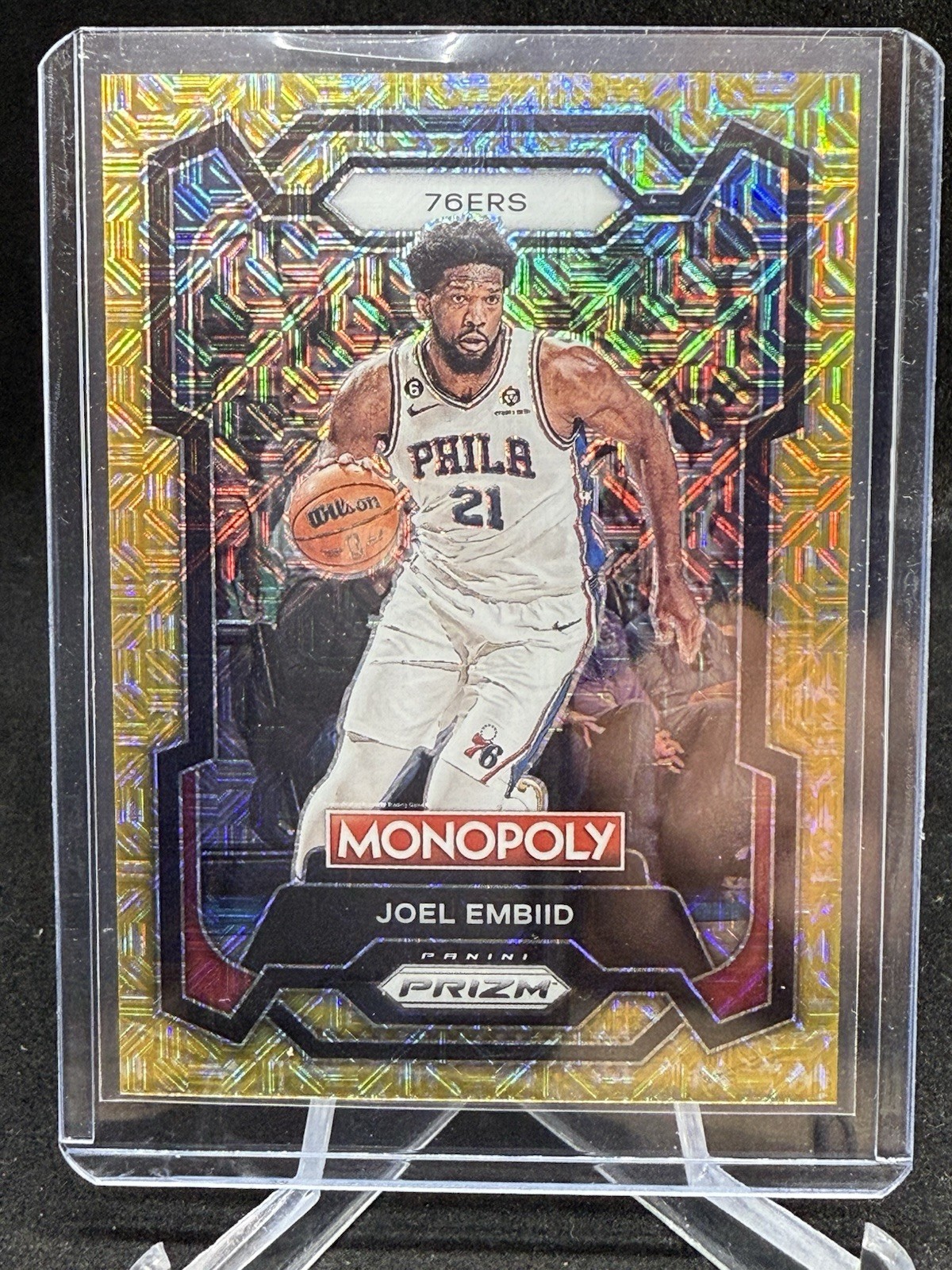 2023-24 Panini Prizm NBA Monopoly Joel Embiid Gold /500 Philadelphia 76ers #69