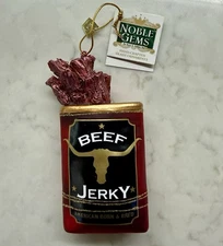 Kurt S. Adler Noble Gems Beef Jerky Hand Painted Glass Christmas Ornament 5”