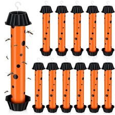 12 Pcs Sticky Fly Trap Stick Indoor Outdoor Long Lasting Orange, Black