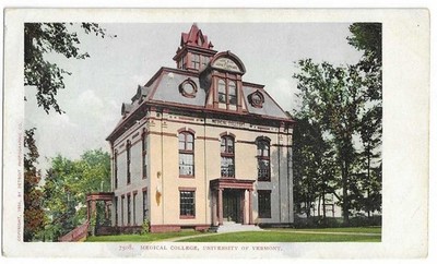 Burlington Vermont UVM Postcard Medical College Universary of Vermont