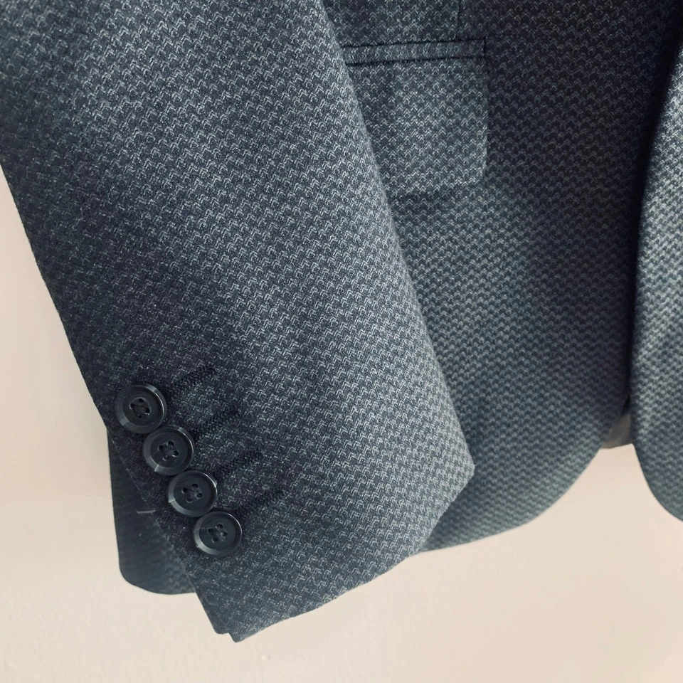 JF J. Ferrar Sz 36R Men's Slim Fit Sport Coat Blazer Jacket Black Career Travel - Image 4 of 4