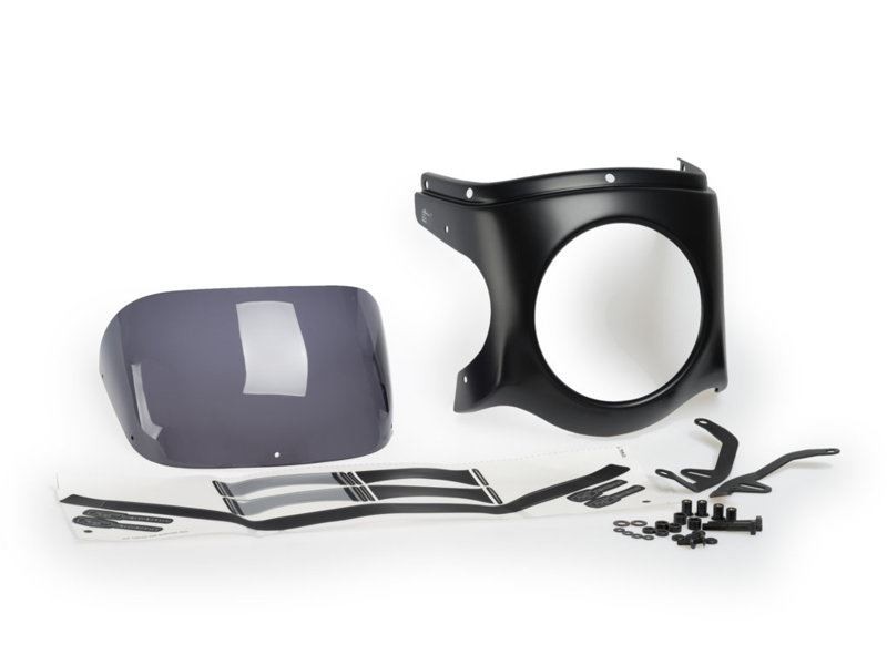 Puig Retro Blk Semi Fairing & Dark Smoke Screen 180mm Moto Guzzi V7 Stone 17-22