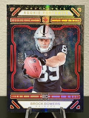 2024 Panini Photogenic No. 197 BROCK BOWERS ROOKIE PORTRAITS RED SPARKLE /49 RC