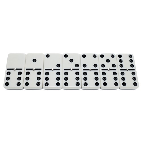 WE Games Double bicolore noir et blanc 6 dominos avec toupies - Taille club - Photo 7/11