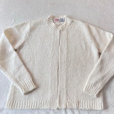 Lord  Taylor True Vintage Acrylic Off White Cardigan Sweater women  s Sz Medium