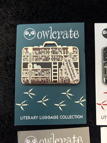 4 Owlcrate Literary Luggage Pin Outlander Gallant Night Circus Sorcery Of Thorns - Picture 3 of 6