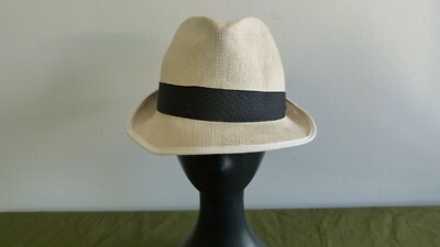KX Summer Fedora Hat Cream Color Ribbon Trim Size 58 | eBay
