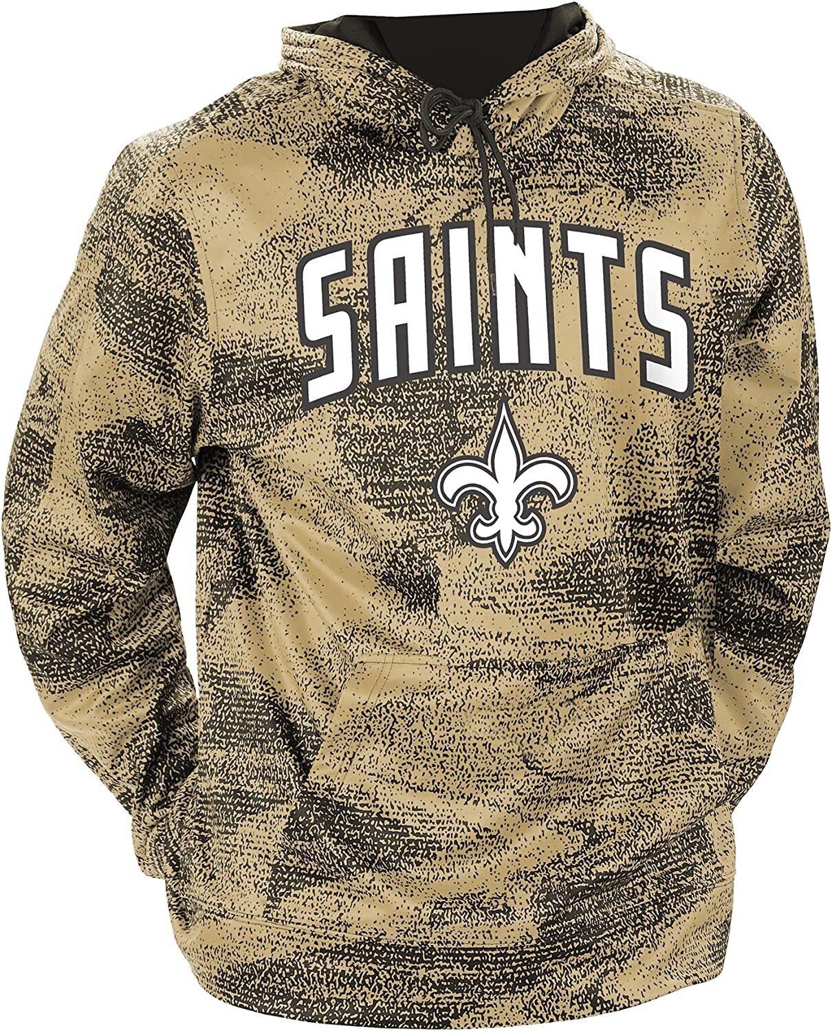 Мужская статичная толстовка Zubaz New Orleans Saints NFL с капюшоном