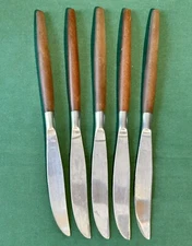 EKCO Eterna Canoe Butter Knives Set of 5 Stainless Steel Vtg Very Good Used Cond