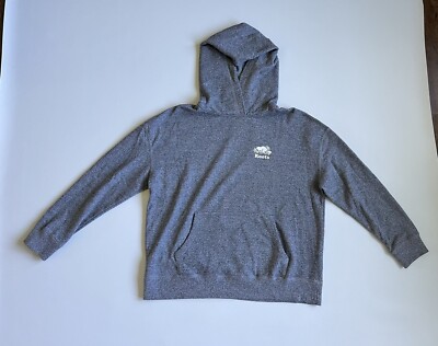 Roots Pullover Grey Hoodie RN89323 Fleece Lined Mens Large