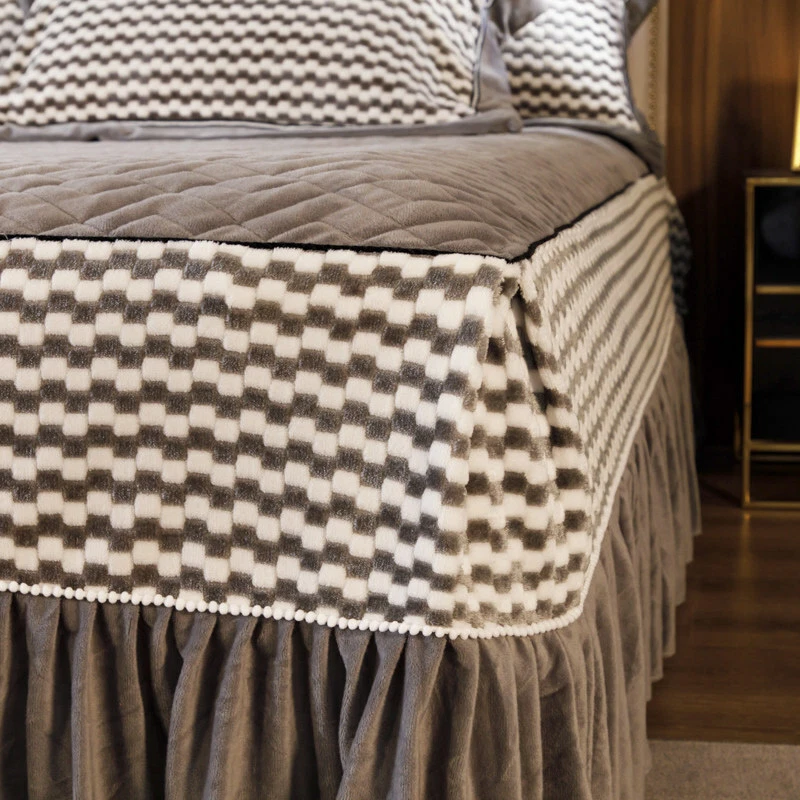 Colcha acolchada de terciopelo jacquard queen tamaño king retazos sábana súper suave Foto 4 de 4