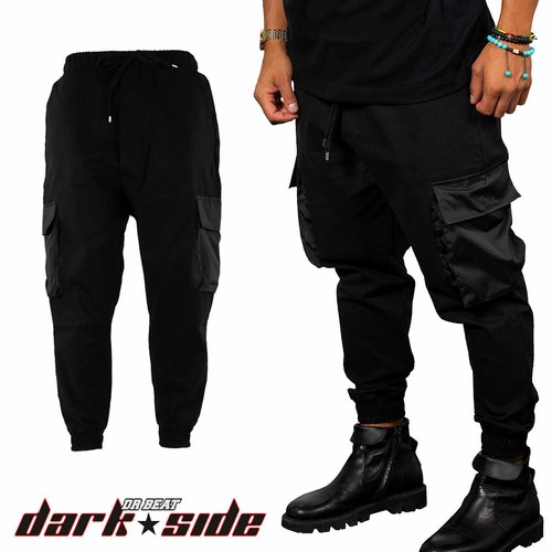 PANTALONI da UOMO con tasconi laterali elasticizzati SLIM elastico in vita  S\u003eXXL | eBay