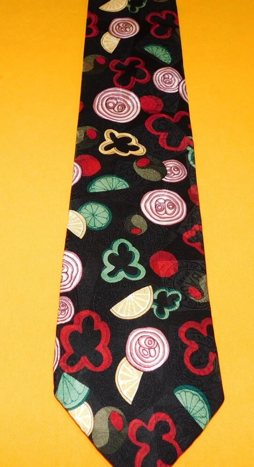 CORBATA TABASCO MULTICOLOR TEMA VEGETARIANO EXTRA LARGA NOVEDAD - CORBATAS - CORBATAS DE DISEÑADOR. Foto 2 de 4