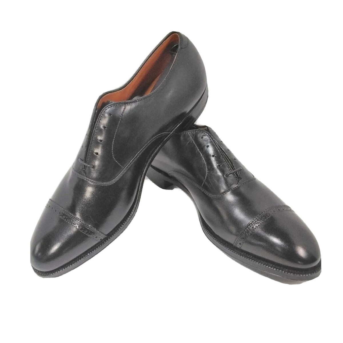 靴 Alden 901 Black Punched Cap Toe NWOB Alden 901 Perforated Straight Tip Balmoral Black Captoe