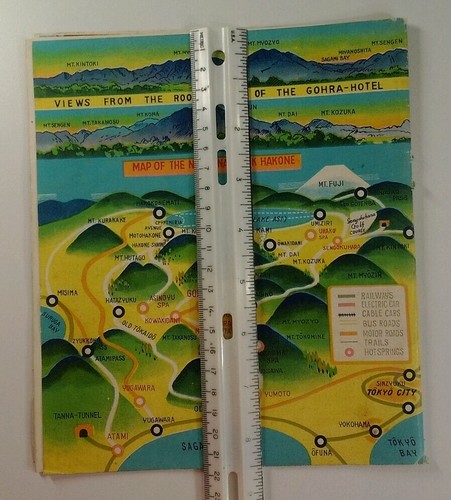 Folleto de viaje Japón original Gohra Hotel Hakone Honshu raro mediados de 1900 gráficos - Imagen 3 de 12