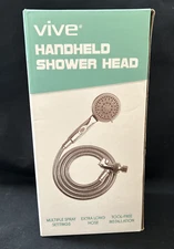 Vive Handheld Shower Head 2-in-1 Multiple Settings Chrome Finish Extra Long Hose
