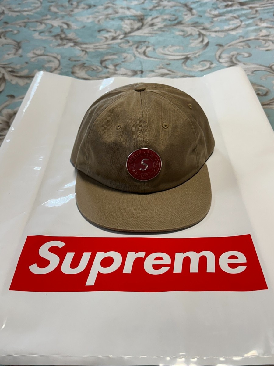 SUPREME CHINO TWILL GEL S LOGO 6-PANEL (TAN) FW19 NEW ERA