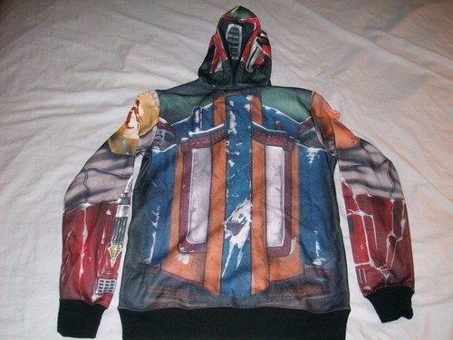 Boba Fett Armor Star Wars Hoodie Adult X-Small XS NWT Jacket Costume Cos-Play - Picture 2 of 2