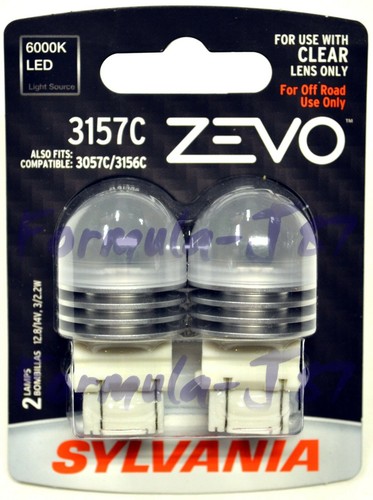 Sylvania ZEVO LED Light 3157C White 6000K Two Bulb Rear Turn Signal Upgrade Lamp - Picture 2 of 12