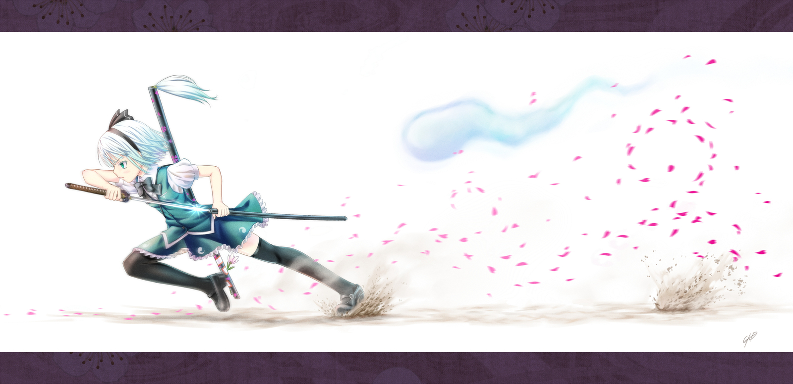 Custom Touhou Bow Gotou Hisashi Green Eyes Headband Anime Playmat Pad  