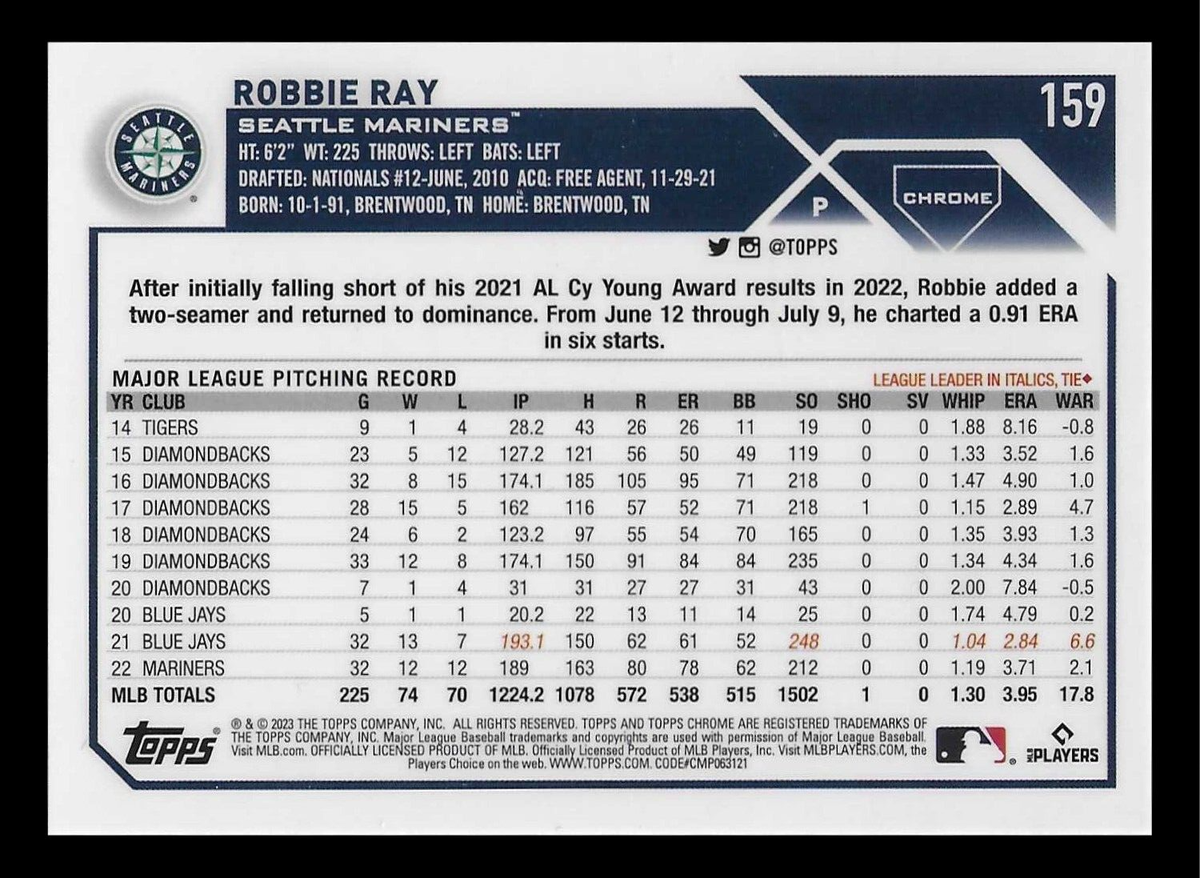 2023 Topps Chrome X-FRACTOR Robbie Ray #159 Seattle Mariners | eBay 2023 Topps Chrome X-FRACTOR Robbie Ray #159 Seattle Mariners | eBay