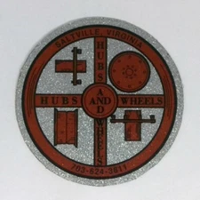 Vintage Hubs and Wheels Saltville Virginia Coal Mining Sticker Decal